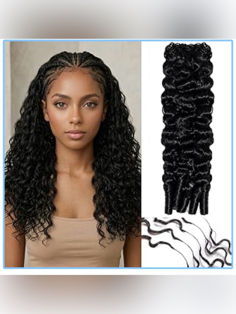Human Crochet Hair Burmese Curly 24Inch Crochet Human Hair Bundles 50g Pre-Separ